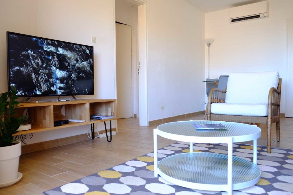 Salon TV de l'appartement de vacances (Saint Mandrier-sur-Mer, Var)